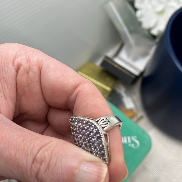 Vintage Estate 925 Sterling Silver Amethyst Statement Ring - Size 7 - Picture 17 of 17